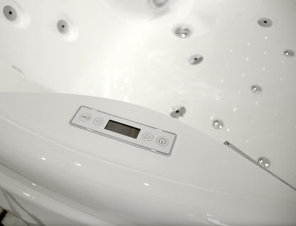 Hörnbubbelbadkar - luft- och vattenmassage - 150x150x65 cm - med värme - vit - Ulstrup
