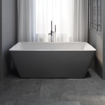 Fristående akrylbadkar - 170x75x60 cm - blank svart - Marstal
