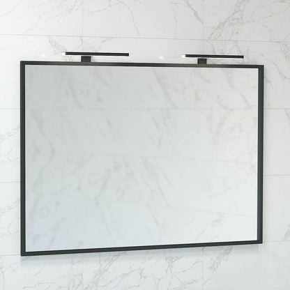Fyrkantiga spegel - 80x80 cm med svart ram och väggfäste - Borgsted