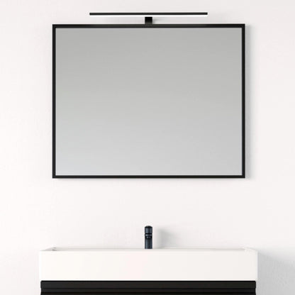 Fyrkantiga spegel - 80x80 cm med svart ram och väggfäste - Borgsted