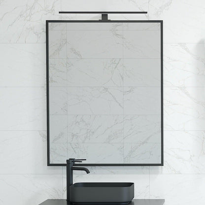 Fyrkantiga spegel - 80x80 cm med svart ram och väggfäste - Borgsted