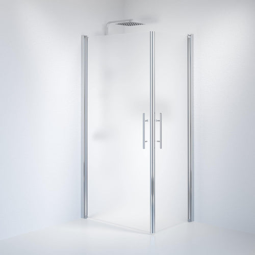 Duschhörna fyrkantig 70x100x198 cm - 6 mm frostat nanoglas - kromprofil - Vänern