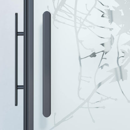 Duschhörna fyrkantig 80x80x198 cm - 6 mm frostad dekor nanoglas - svart profil - Vänern