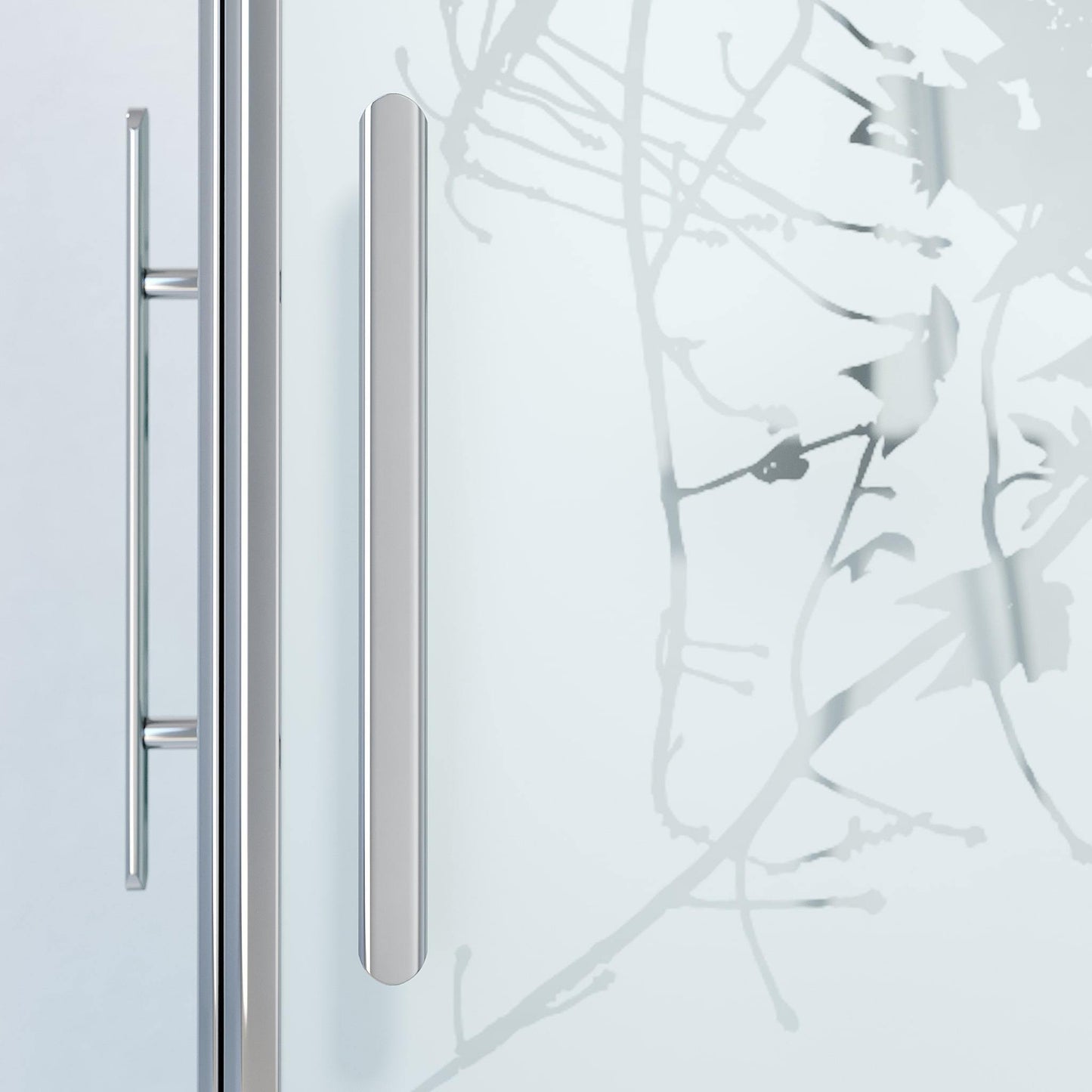 Duschhörna fyrkantig 80x80x198 cm - 6 mm frostad dekor nanoglas - kromprofil - Vänern