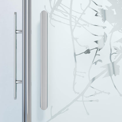 Duschhörna fyrkantig 80x80x198 cm - 6 mm frostad dekor nanoglas - kromprofil - Vänern