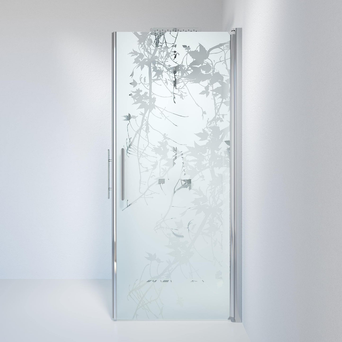 Duschhörna fyrkantig 80x80x198 cm - 6 mm frostad dekor nanoglas - kromprofil - Vänern