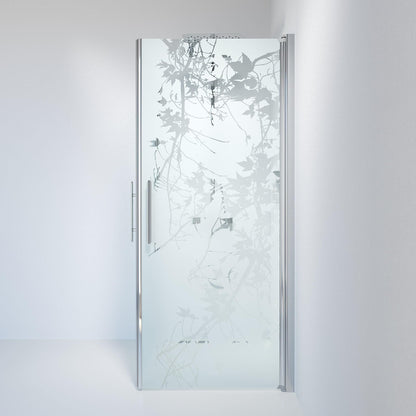 Duschhörna fyrkantig 80x80x198 cm - 6 mm frostad dekor nanoglas - kromprofil - Vänern