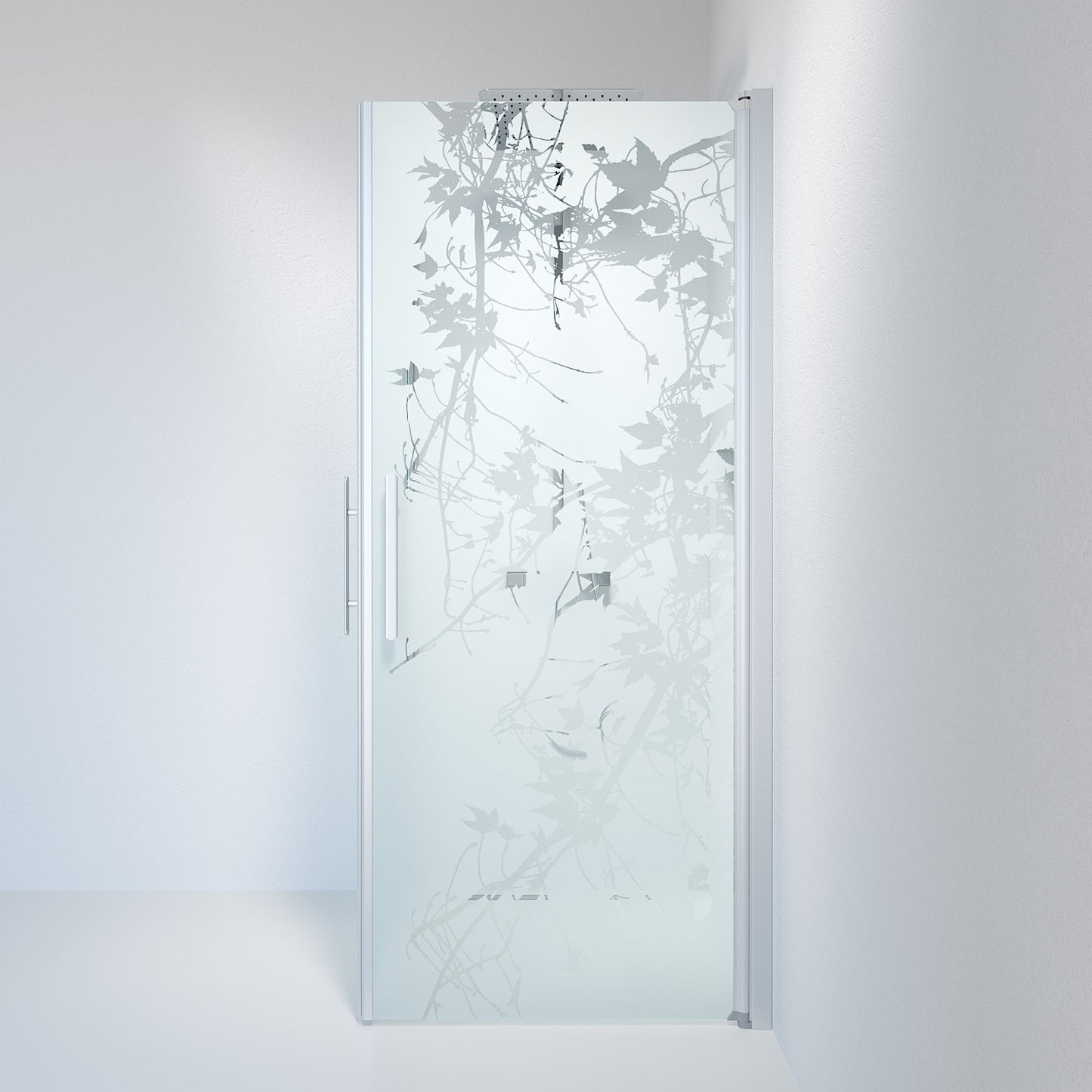 Duschhörna fyrkantig 80x80x198 cm - 6 mm frostad dekor nanoglas - borstad aluminiumprofil - Vänern