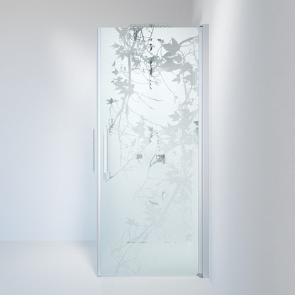 Duschhörna fyrkantig 80x80x198 cm - 6 mm frostad dekor nanoglas - borstad aluminiumprofil - Vänern