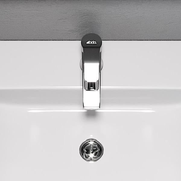 Fyrkantig tvättställsblandare 15,9 cm - krom - Næsby