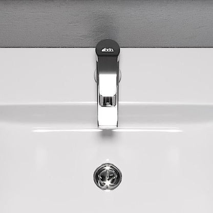 Fyrkantig tvättställsblandare 15,9 cm - krom - Næsby