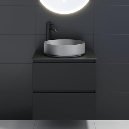 Fristående runt tvättställ - Ø40x12 cm - rostfritt stål - borstad mässing - Ljørdal