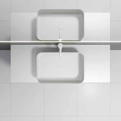 Fristående rektangulärt tvättställ – 52×34×12 cm – rostfritt stål, svartlackerad – mattsvart – Ljørdal