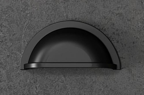 Handtag - D - 2 st, 8 cm, Matt svart