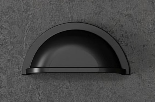 Handtag - D - 2 st, 8 cm, Matt svart