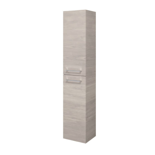 Högskåp - 35x30x174 cm - 2 dörrar med kromade handtag - ljust trä - Moland