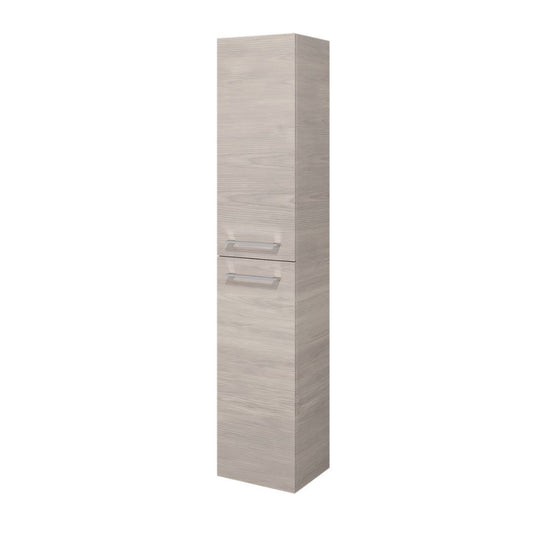 Högskåp - 35x30x174 cm - 2 dörrar med kromade handtag - ljust trä - Moland