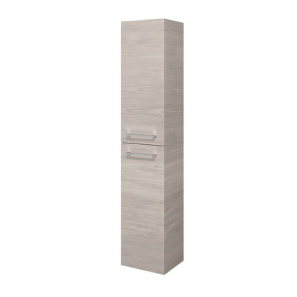 Högskåp - 35x30x174 cm - 2 dörrar med kromade handtag - ljust trä - Moland
