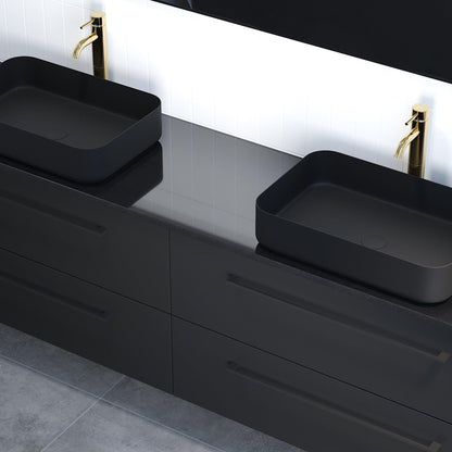 Fristående rektangulärt tvättställ – 52×34×12 cm – rostfritt stål, vitlackerad – mattvit – Ljørdal