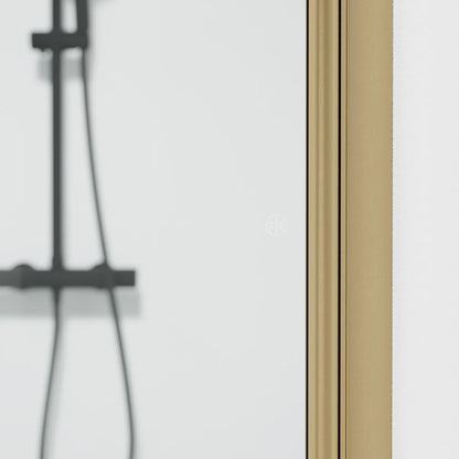 Duschhörna halvrund 80x80x198 cm - 6 mm klart nanoglas - bronsprofil - Vänern