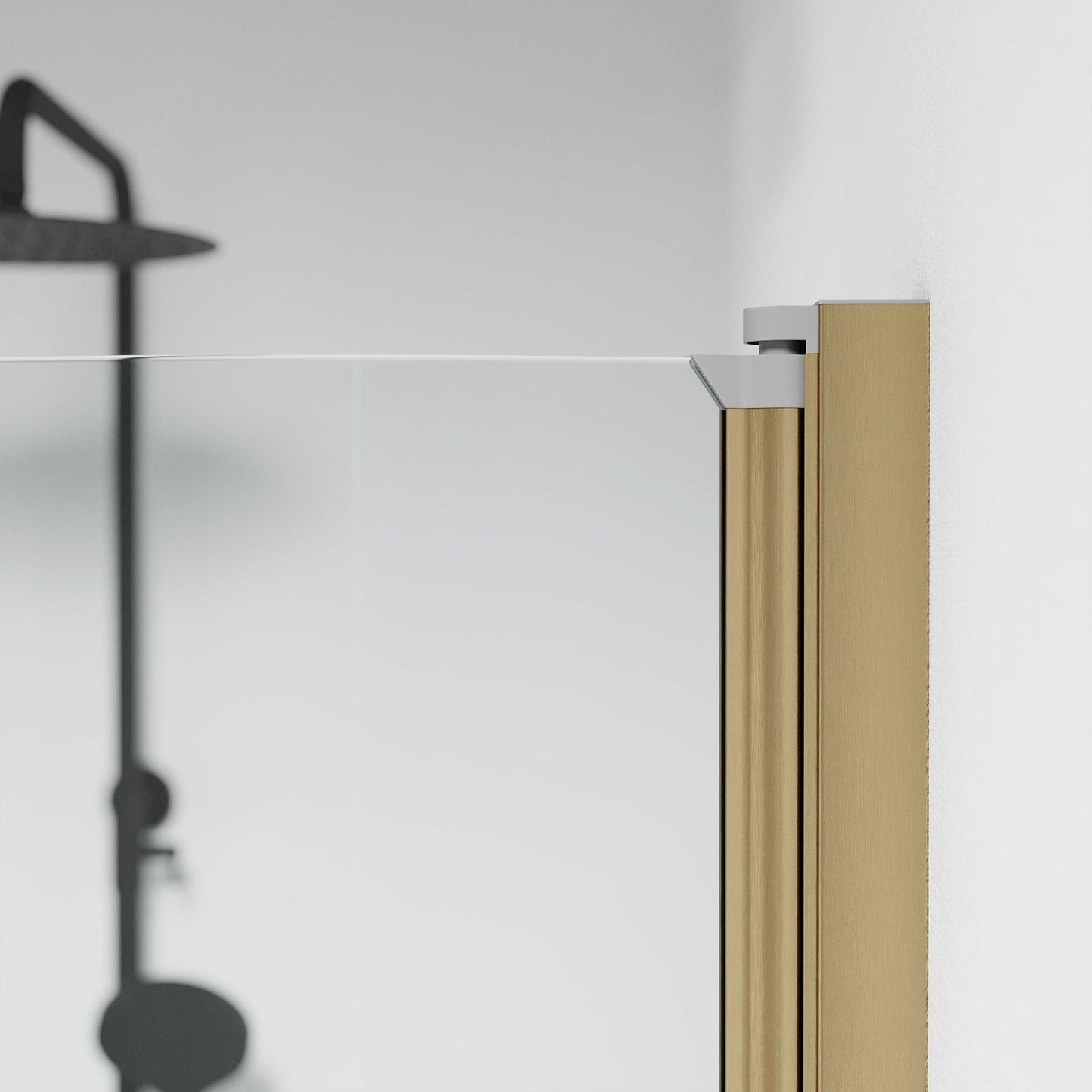 Duschhörna halvrund 100x100x198 cm - 6 mm klart nanoglas - bronsprofil - Vänern
