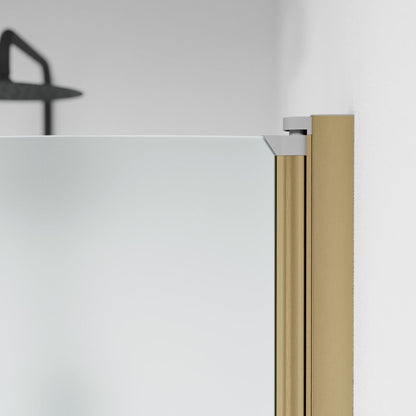 Duschhörna halvrund 90x90x198 cm - 6 mm frostat nanoglas - bronsprofil - Vänern