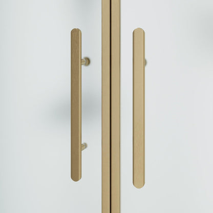 Duschhörna halvrund 90x100x198 cm - 6 mm frostat nanoglas - bronsprofil - Vänern