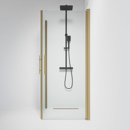 Duschhörna fyrkantig 70x80x198 cm - 6 mm klart nanoglas - bronsprofil - Vänern