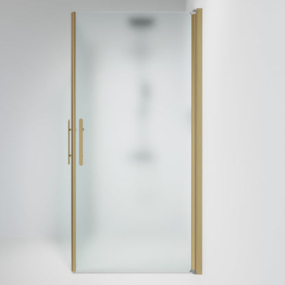 Duschhörna fyrkantig 80x80x198 cm - 6 mm frostat nanoglas - bronsprofil - Vänern