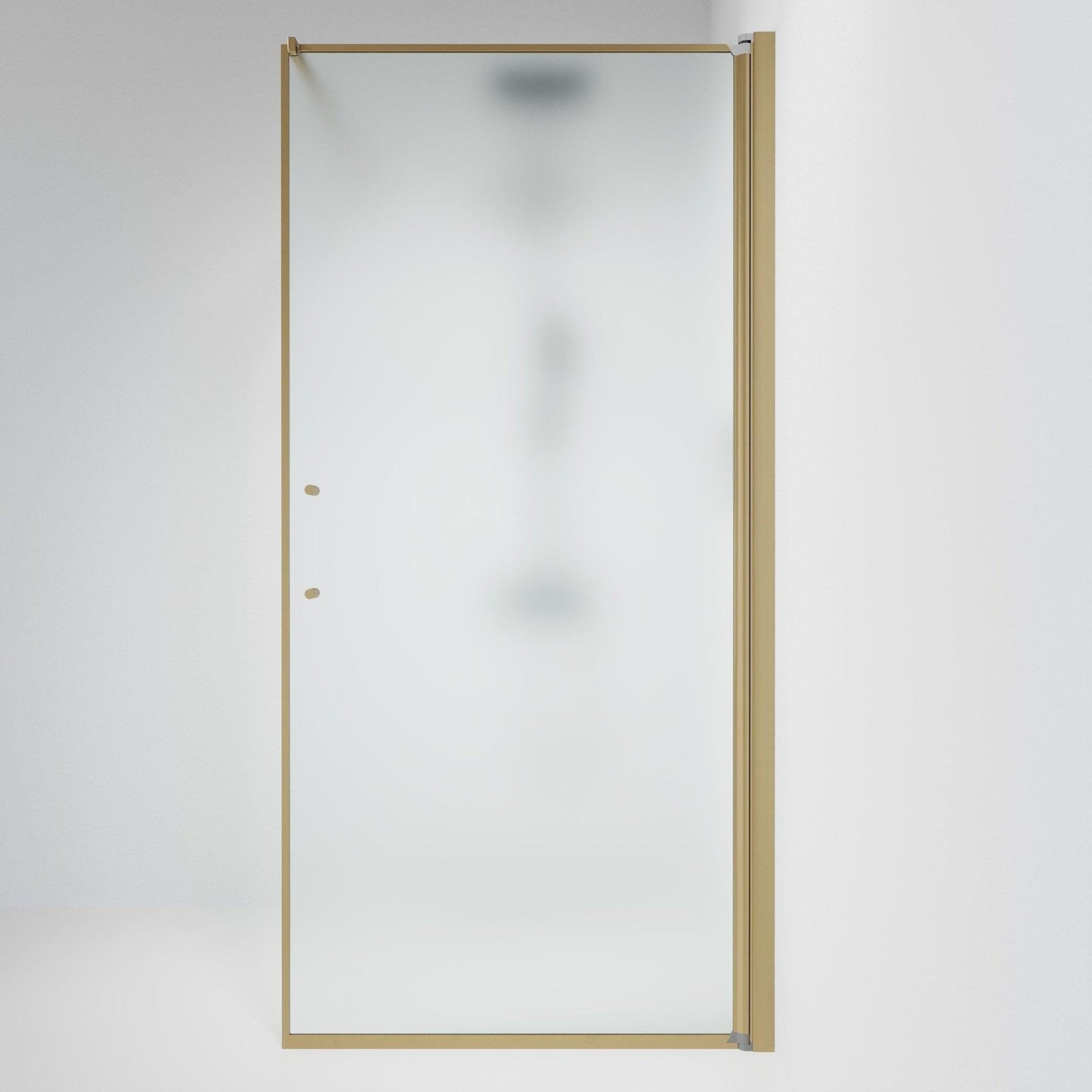 Fast duschvägg med stabiliseringsstag 70x198 cm - 6 mm frostat nanoglas - bronsprofil - Vänern