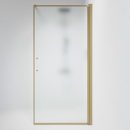 Fast duschvägg med stabiliseringsstag 90x198 cm - 6 mm frostat nanoglas - bronsprofil - Vänern