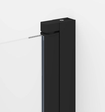 Duschhörna halvrund 90x90x195 cm - 6 mm klart nanoglas - svart profil - Sandefjord