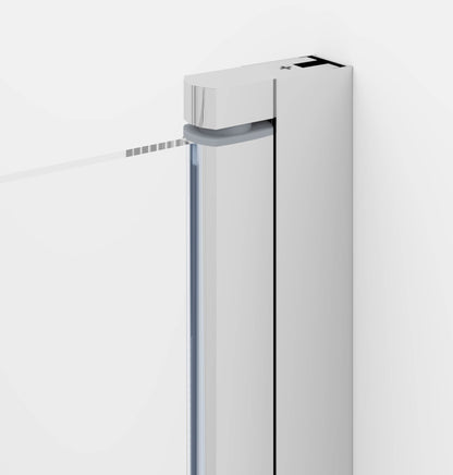 Duschhörna halvrund 90x90x195 cm - 6 mm klart nanoglas - kromprofil - Sandefjord