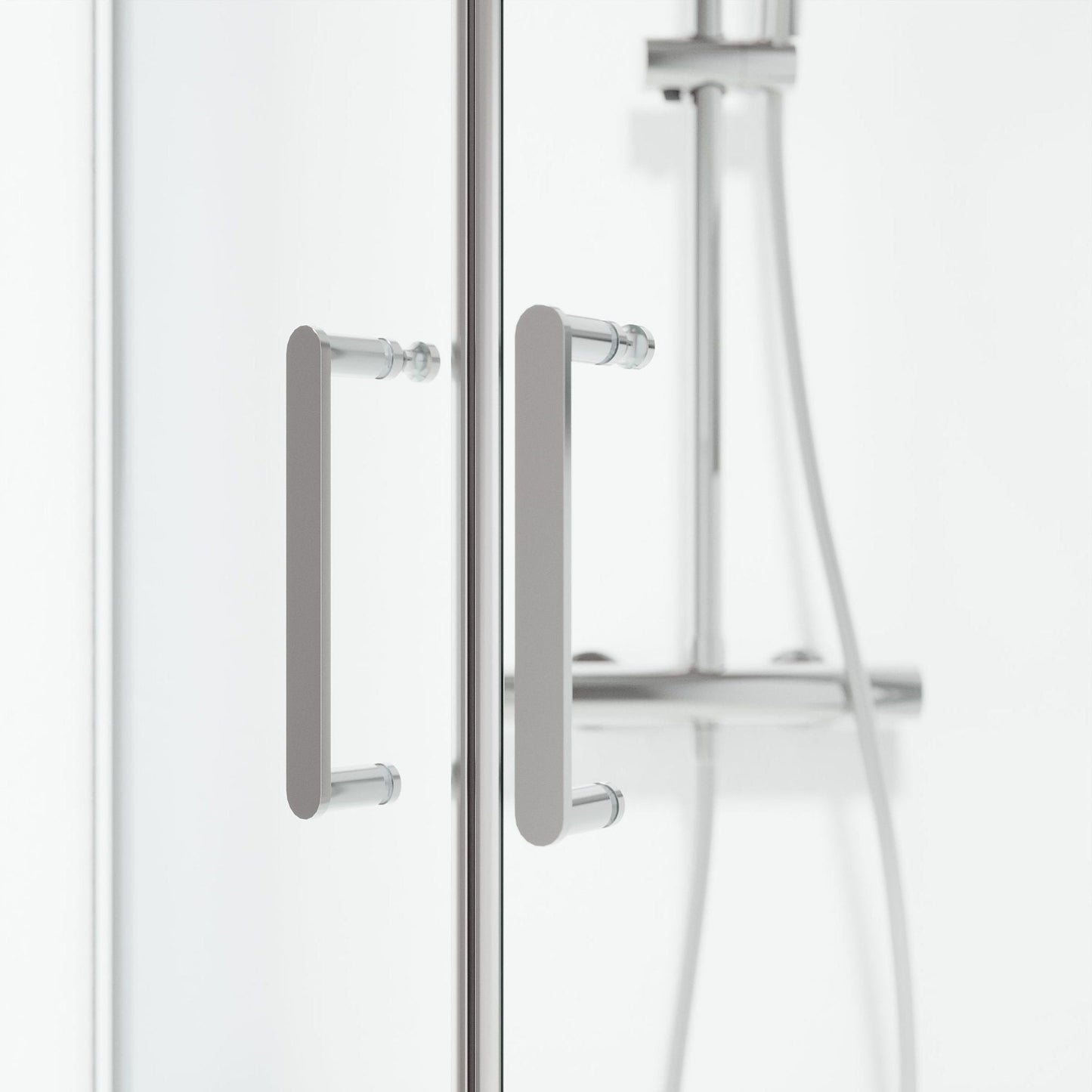 Duschhörna halvrund 90x90x195 cm - 6 mm klart nanoglas - kromprofil - Sandefjord