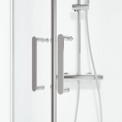 Duschhörna halvrund 90x90x195 cm - 6 mm klart nanoglas - kromprofil - Sandefjord