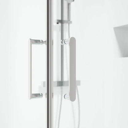 Duschhörn fyrkantig 90x90x195 cm - 6 mm klart nanoglas - kromprofil - Sandefjord