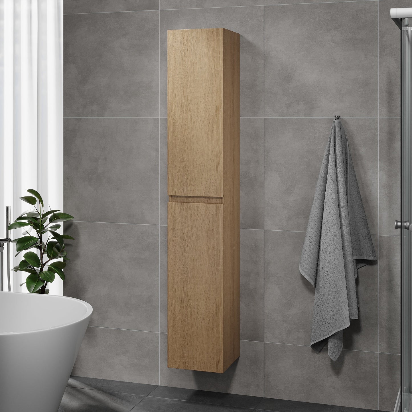 Högskåp - 30x31x174 cm - 2 dörrar - ek - Kenwood