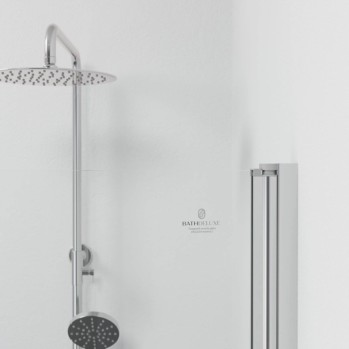 Duschhörna halvrund 90x90x190 cm - 5 mm klarglas - kromprofil - Tulsa