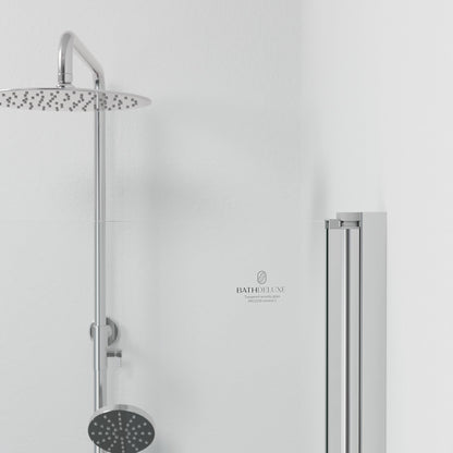 Duschhörna halvrund 90x90x190 cm - 5 mm klarglas - kromprofil - Tulsa