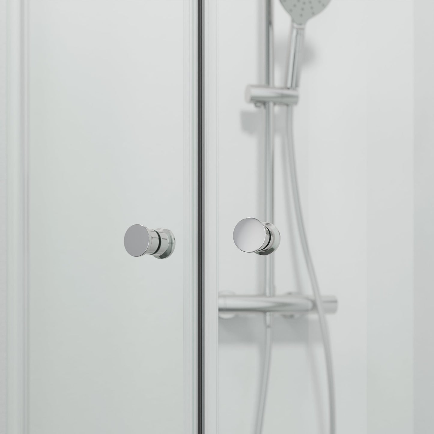 Duschhörna halvrund 90x90x190 cm - 5 mm klarglas - kromprofil - Tulsa