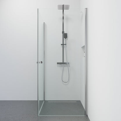 Duschhörna fyrkantig 90x90x190 cm - 5 mm klarglas - kromprofil - Tulsa
