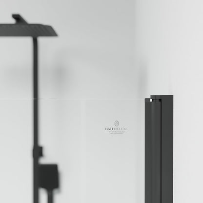 Duschhörna fyrkantig 90x90x190 cm - 5 mm klarglas - svart profil - Tulsa