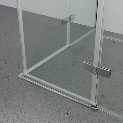 Duschhörna fyrkantig 80x80x200 cm - 5 mm klart nanoglas - kromprofil - Rämen