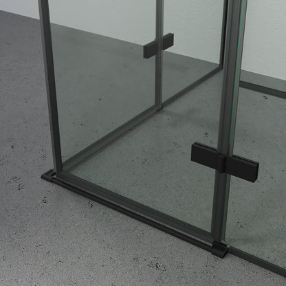 Duschhörna fyrkantig 80x80x200 cm - 5 mm klart nanoglas - svart profil - Rämen