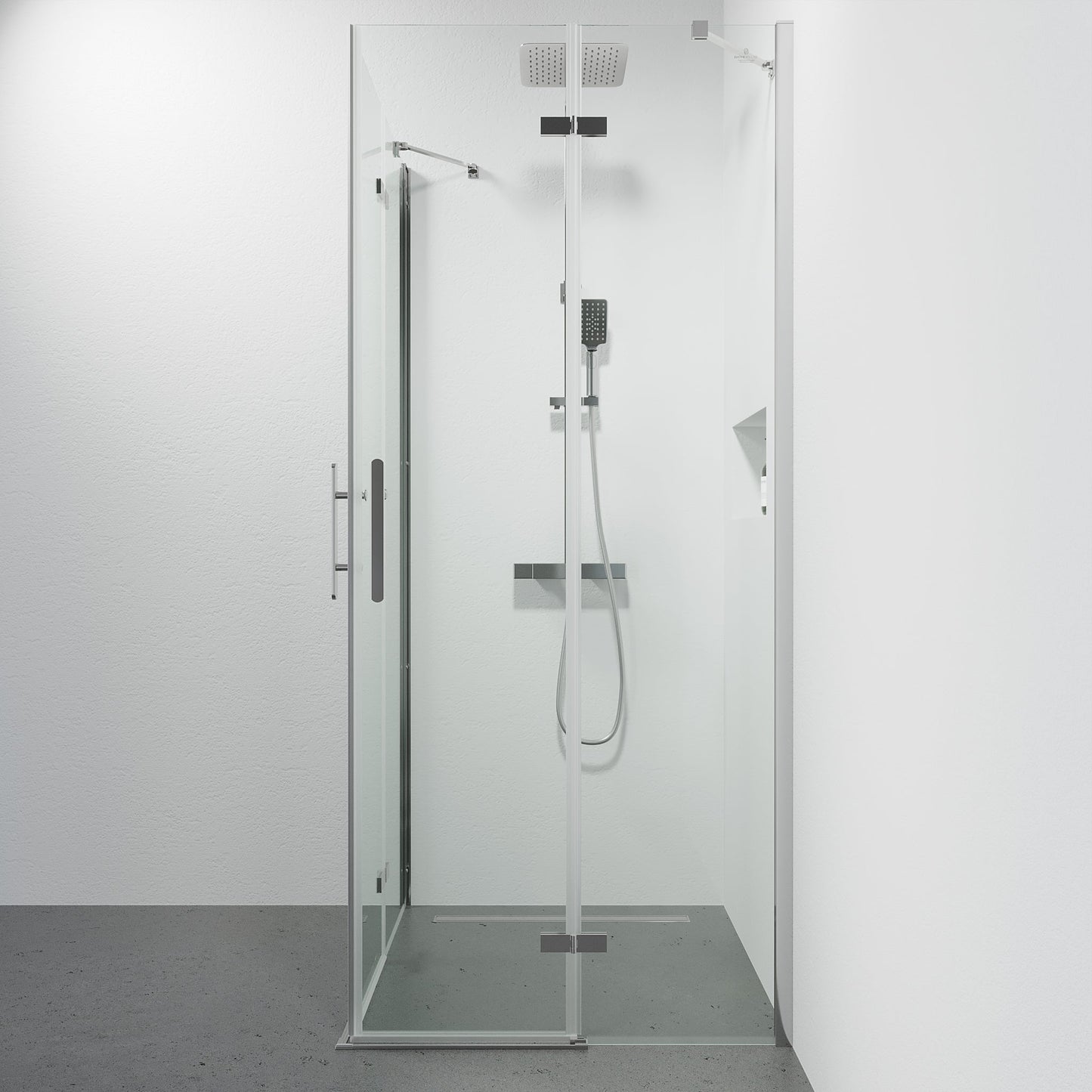 Duschhörna fyrkantig 90x90x200 cm - 5 mm klart nanoglas - kromprofil - Rämen