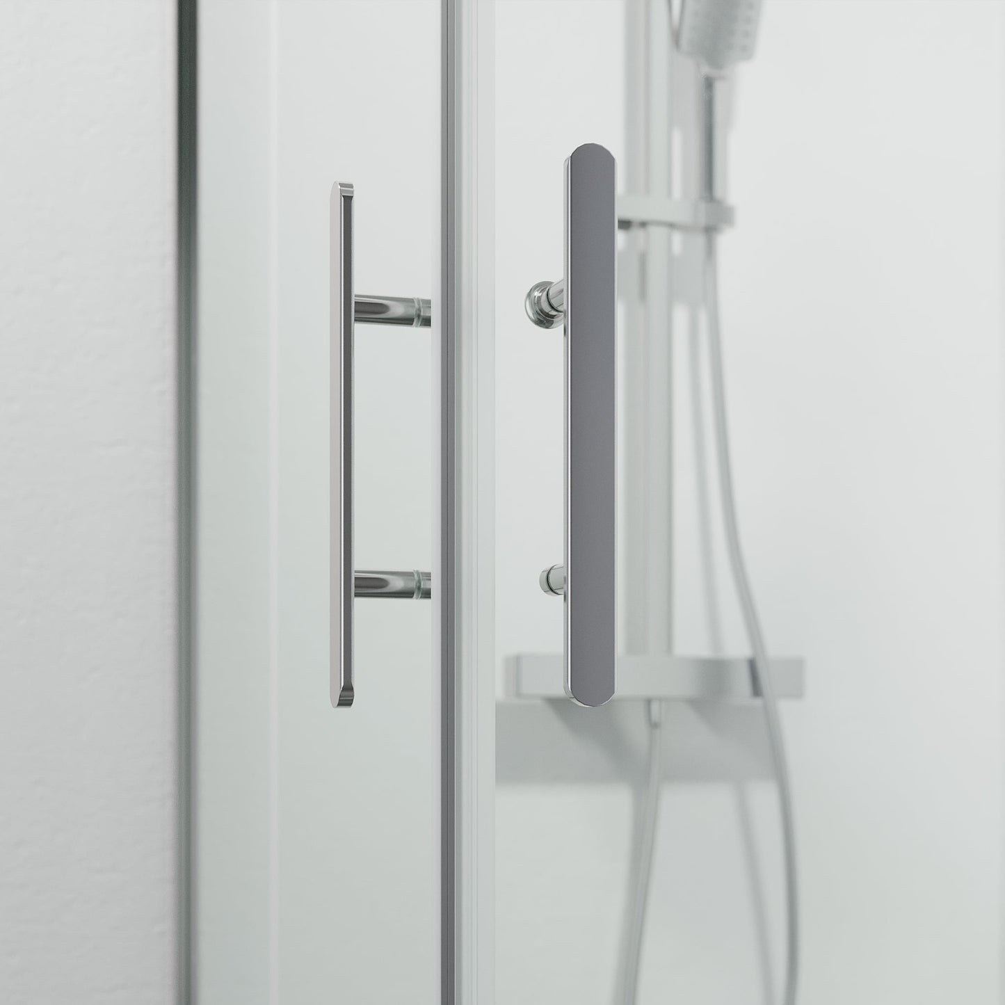 Duschhörna fyrkantig 90x90x200 cm - 5 mm klart nanoglas - kromprofil - Rämen