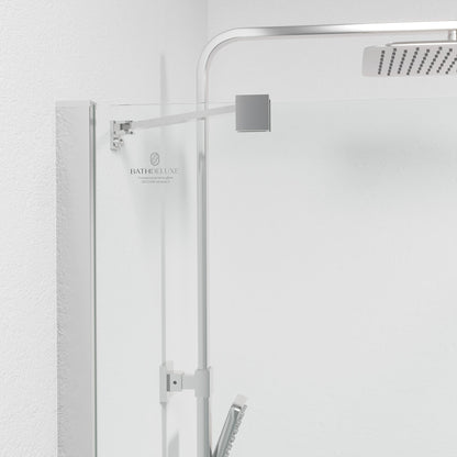 Duschhörna fyrkantig 90x90x200 cm - 5 mm klart nanoglas - kromprofil - Rämen