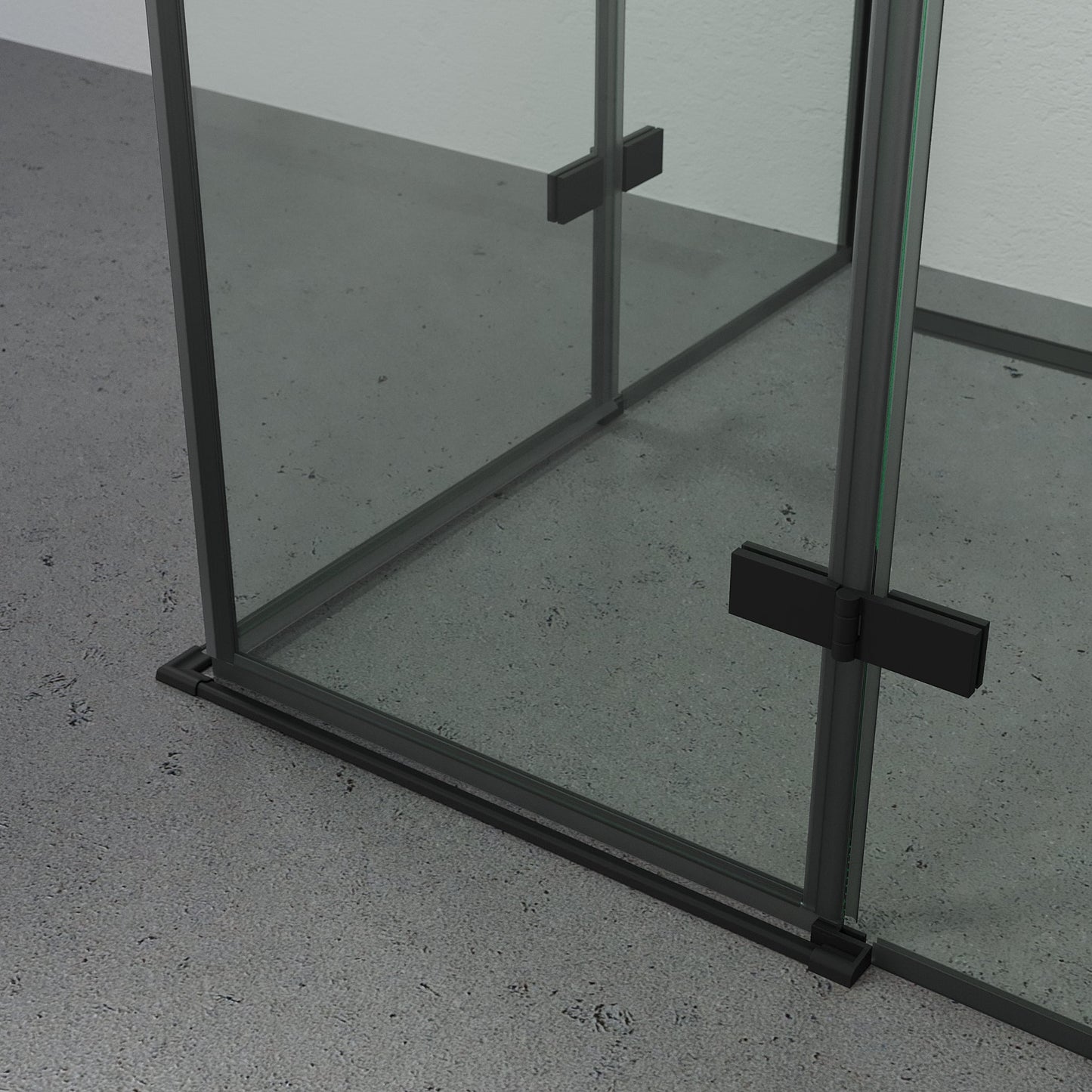 Duschhörna fyrkantig 90x90x200 cm - 5 mm klart nanoglas - svart profil - Rämen