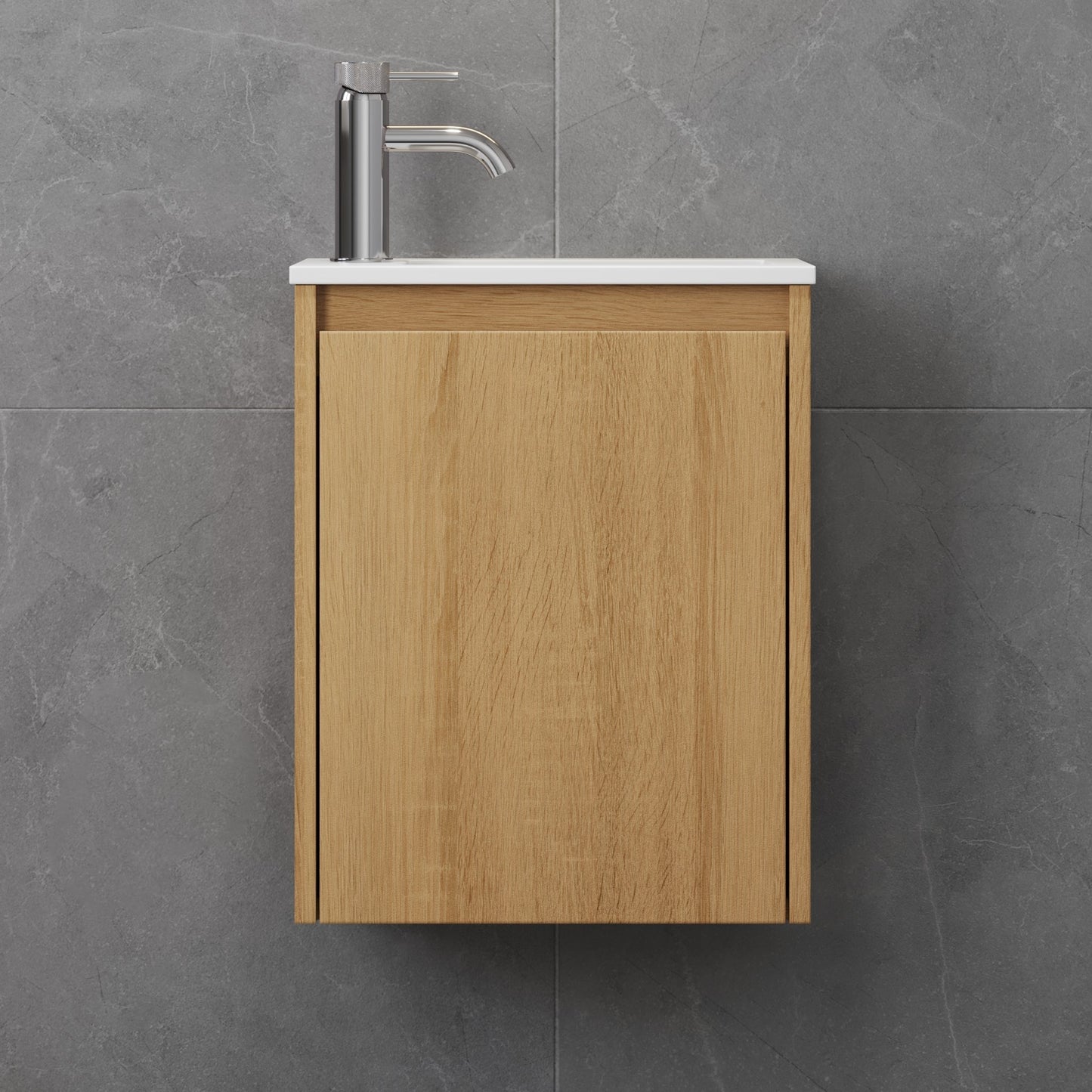 Badrumsmöbelpaket med underskåp och tvättställ i massivt material - 40x25x53,4 cm - mattvit - Como