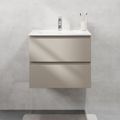 Badrumsmöbel med klassiska integrerade fronter - 90x46x50 cm - Marakesh - porslinstvättställ - Kenwood